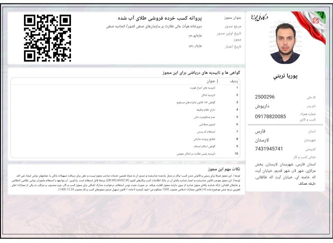 خرده فروشی طلای ابشده